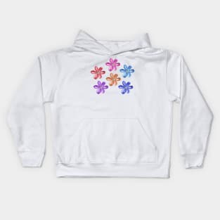 Colorful hepatica flowers Kids Hoodie